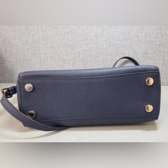 Michael Kors Bag Hamilton Traveler Studded Tote Satchel BlueLeather B2L - Picture 5 of 8